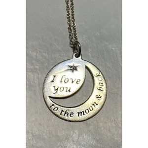 RJ Graziano I love you to the moon and back sterling silver pendant necklace 925